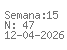 Semana: 15 | N.º47 | Data: 2026-04-12